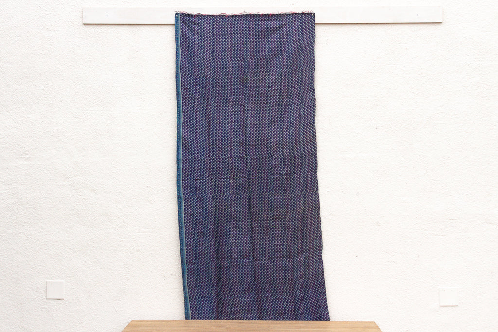 Midnight Blue Silk Kantha Reversible Throw (Trade)