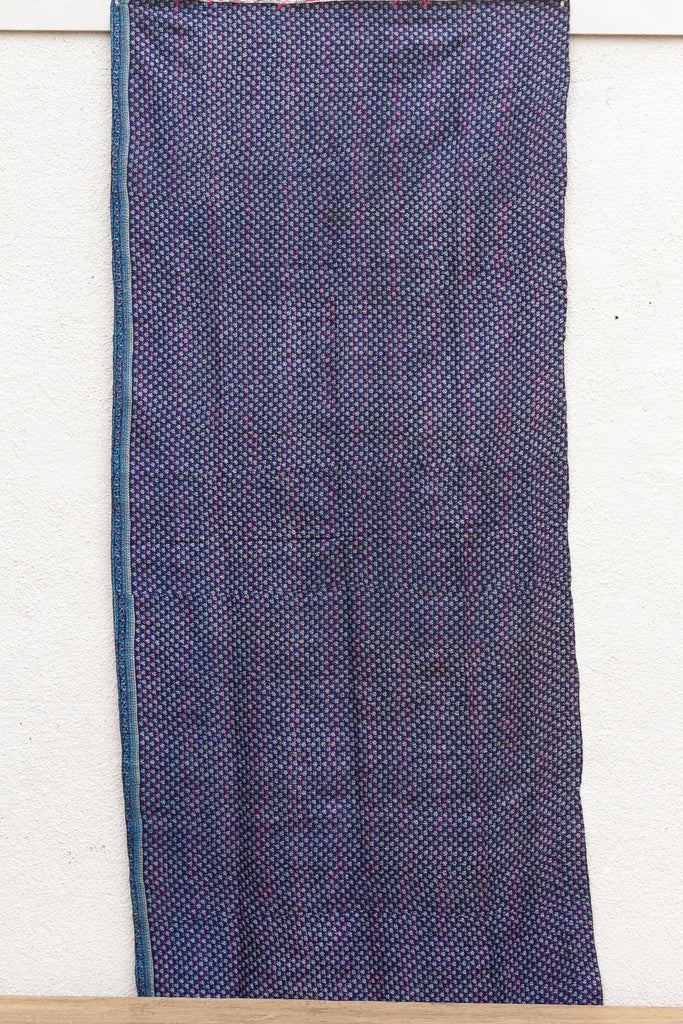 Midnight Blue Silk Kantha Reversible Throw (Trade)