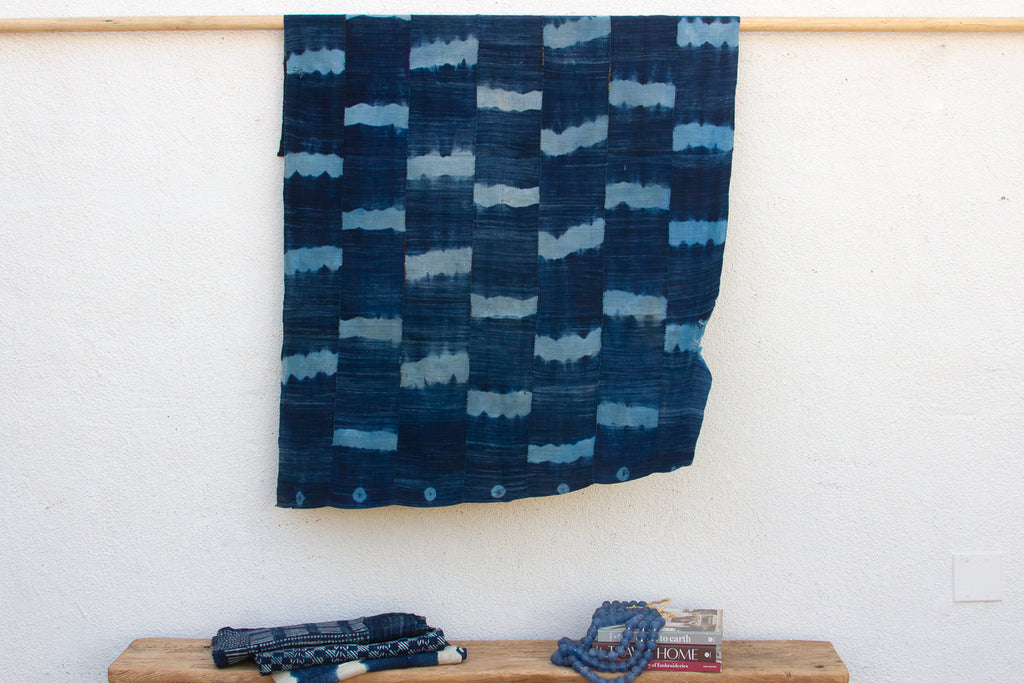 Indigo Crest Mud Cloth Throw