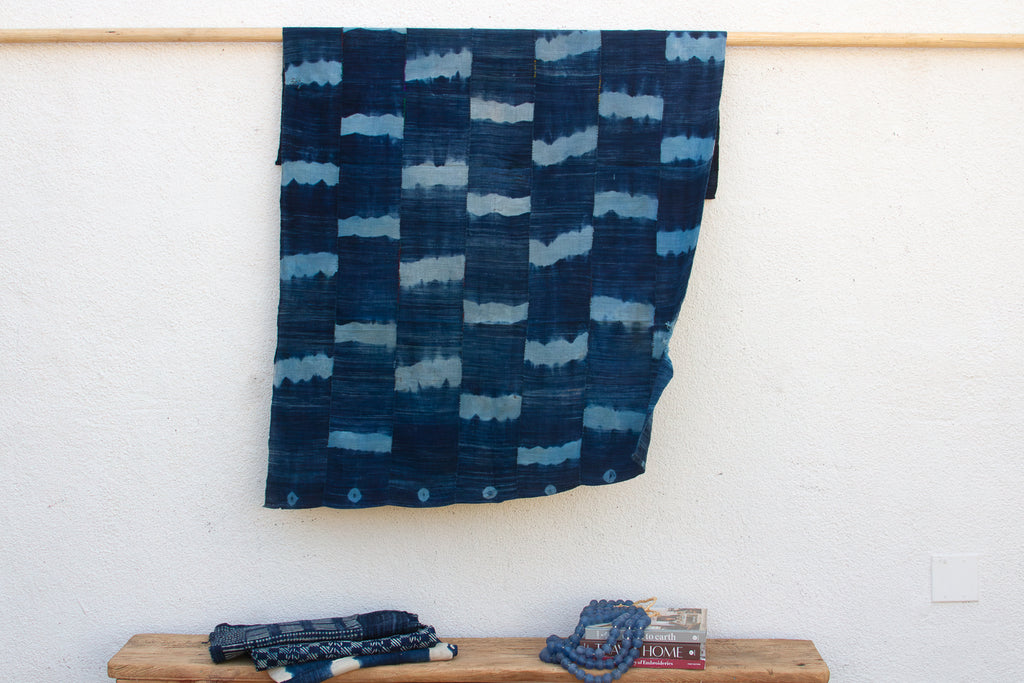 Indigo Crest Mud Cloth Throw