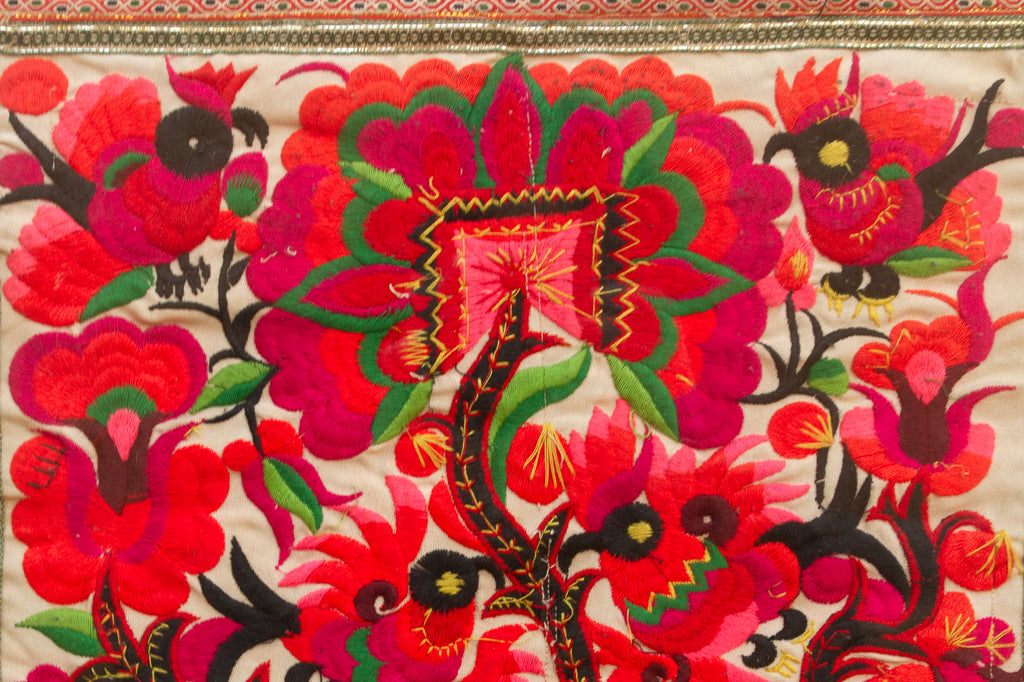 Floral Rhapsody, Antique Framed Textile (Trade)