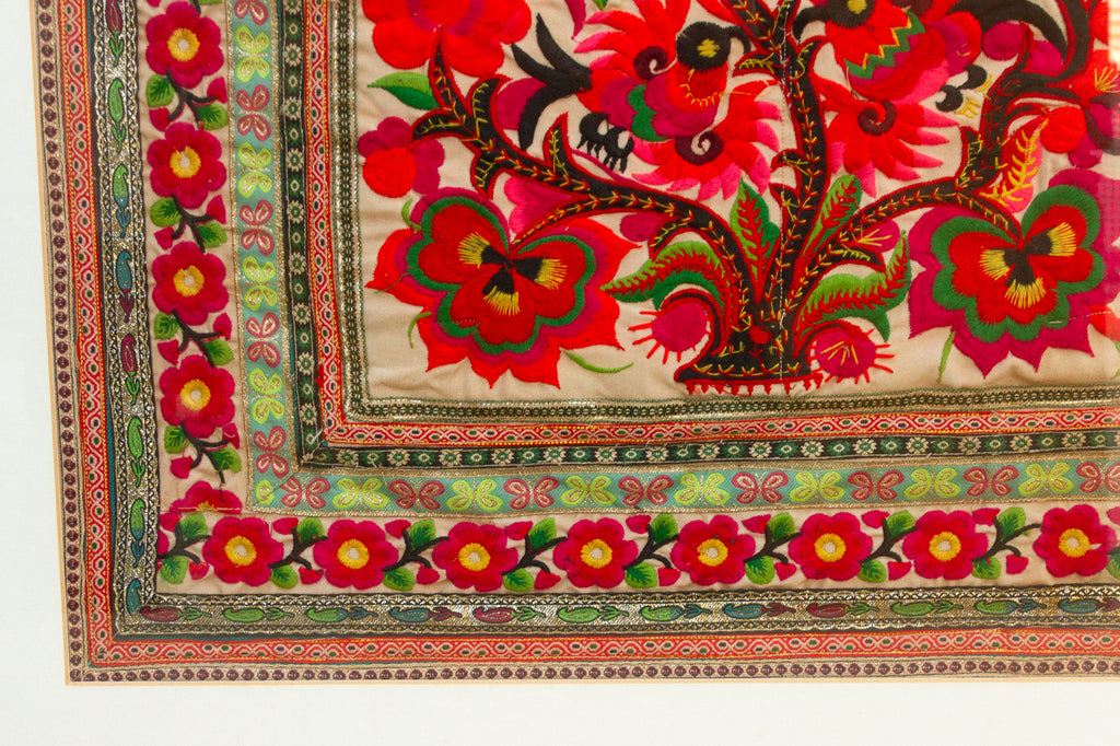 Floral Rhapsody, Antique Framed Textile (Trade)
