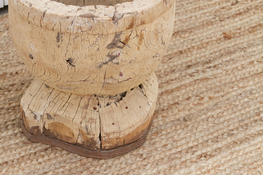 Rustic Bleached Wood Ukhali Pot