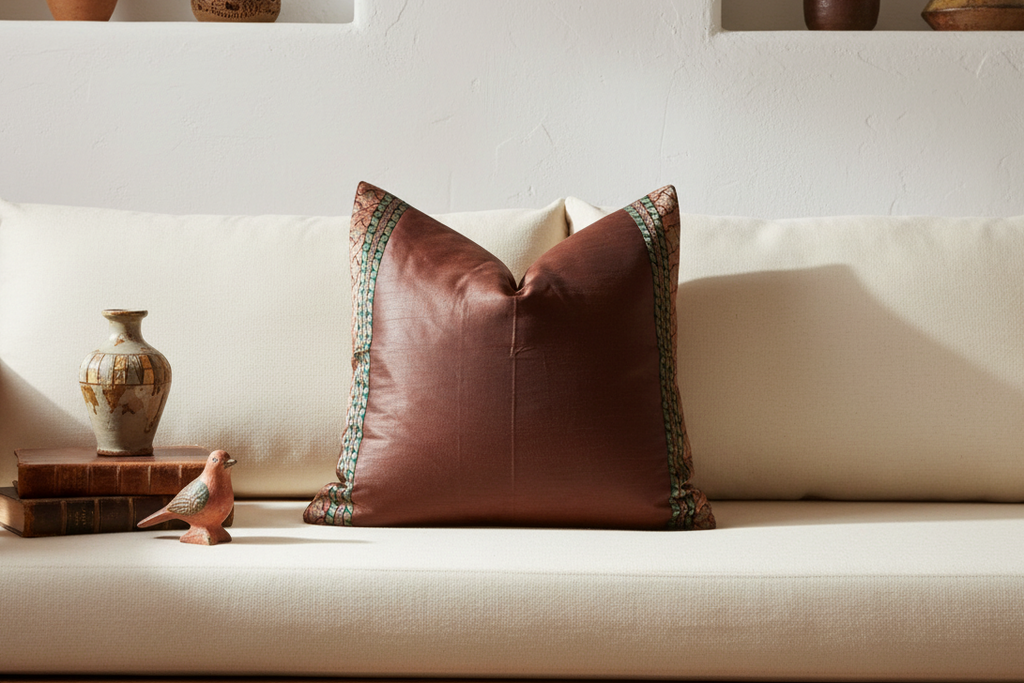 Tawny Festive Silk Euro Pillow Cover