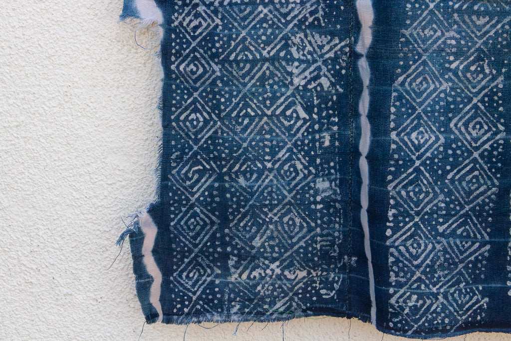 Diamond Maze Indigo Mud Cloth Throw