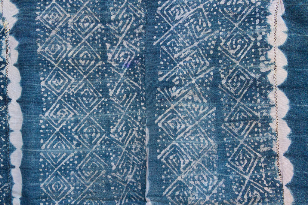 Diamond Maze Indigo Mud Cloth Throw