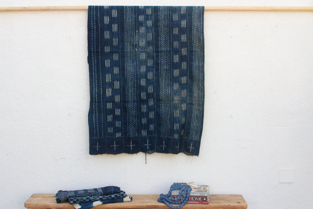Stellar Cross Indigo Mud Cloth Throw