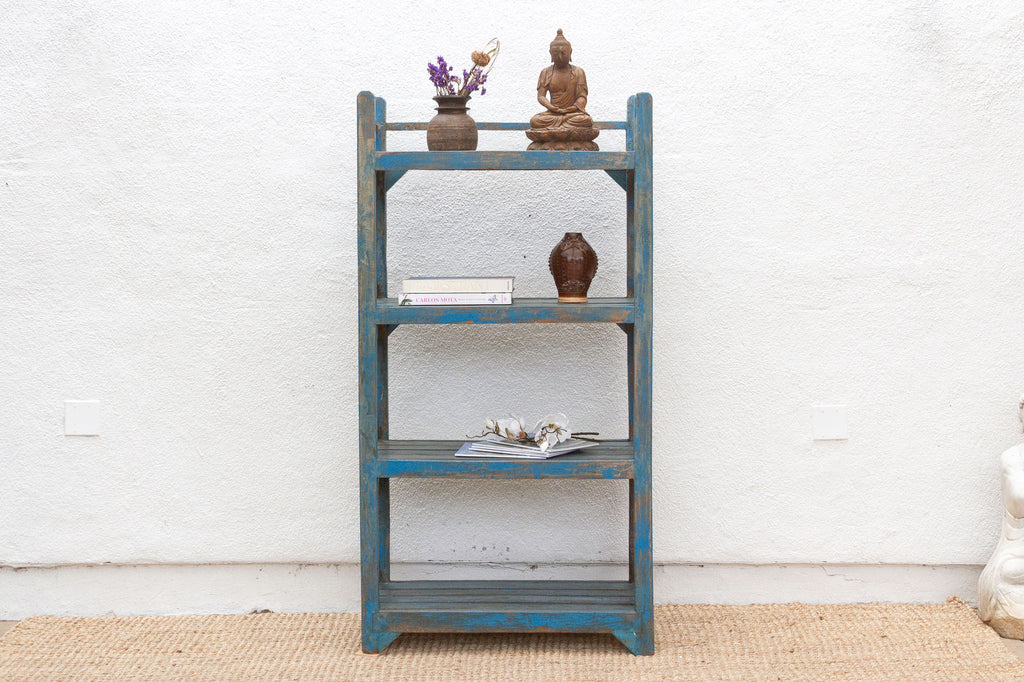 Coastal Cottage Painted Blue Open Bookcase
