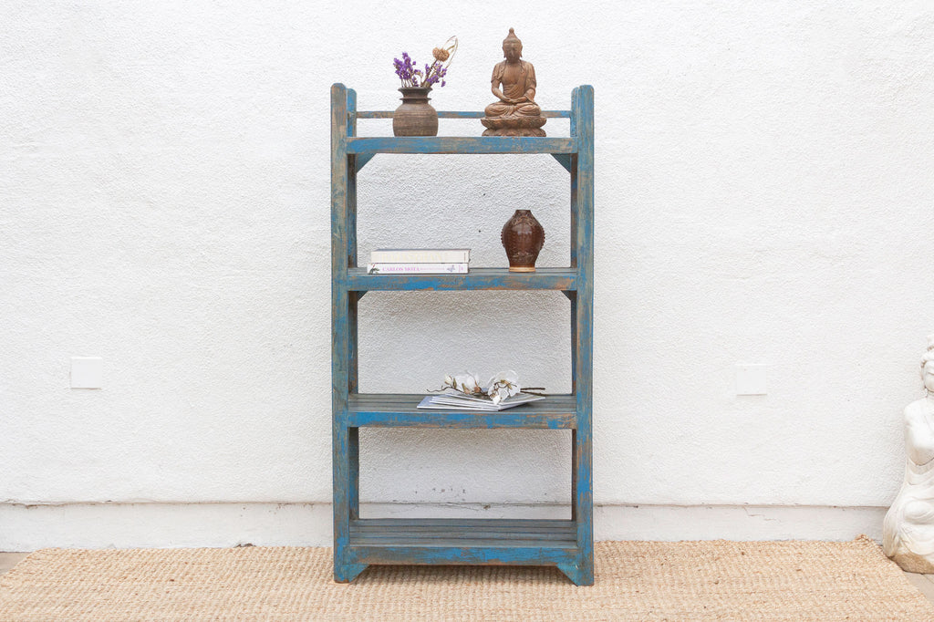 Coastal Cottage Painted Blue Open Bookcase