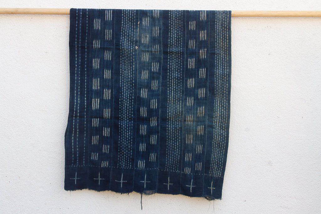 Stellar Cross Indigo Mud Cloth Throw