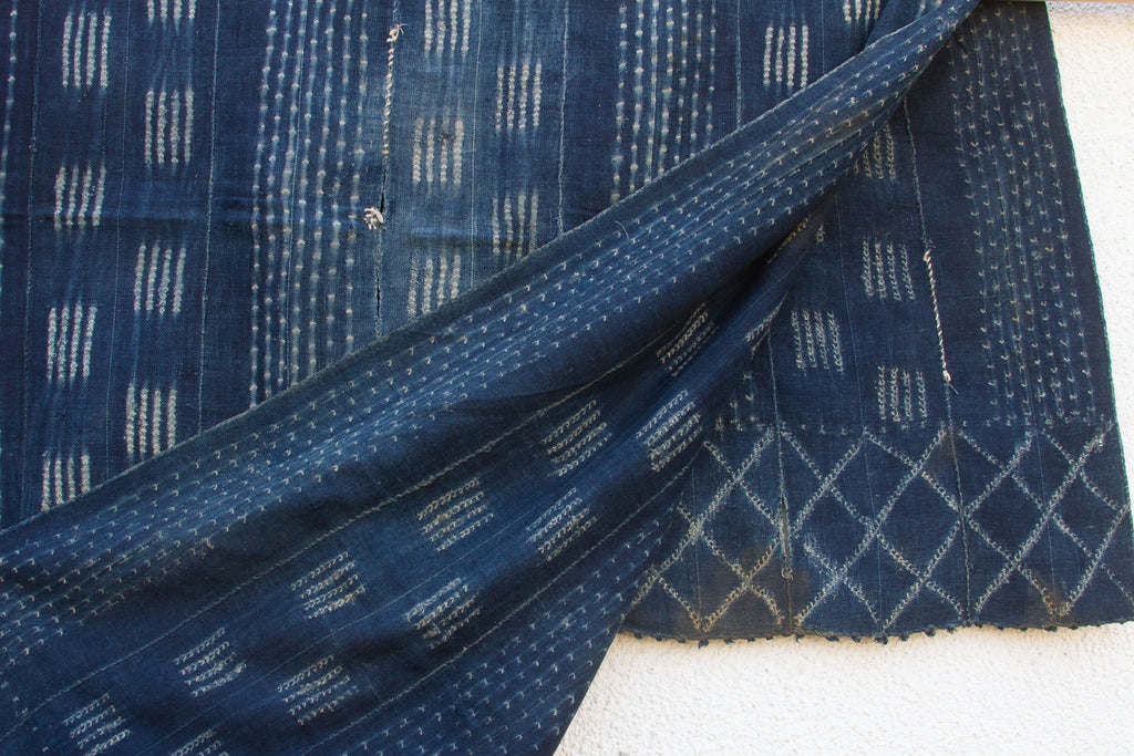 Stellar Cross Indigo Mud Cloth Throw