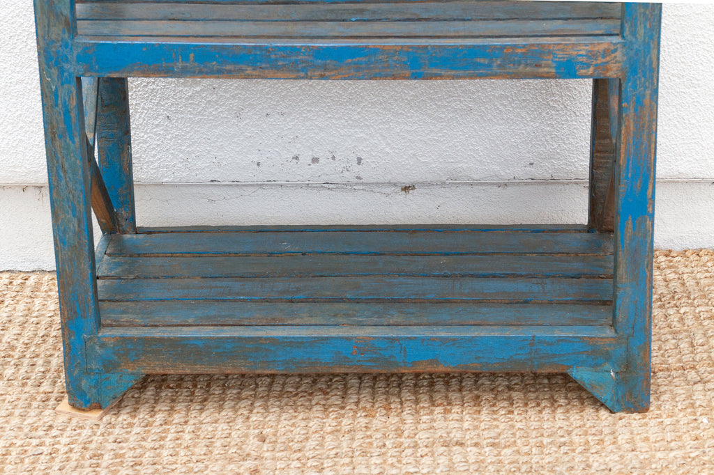 Coastal Cottage Painted Blue Open Bookcase