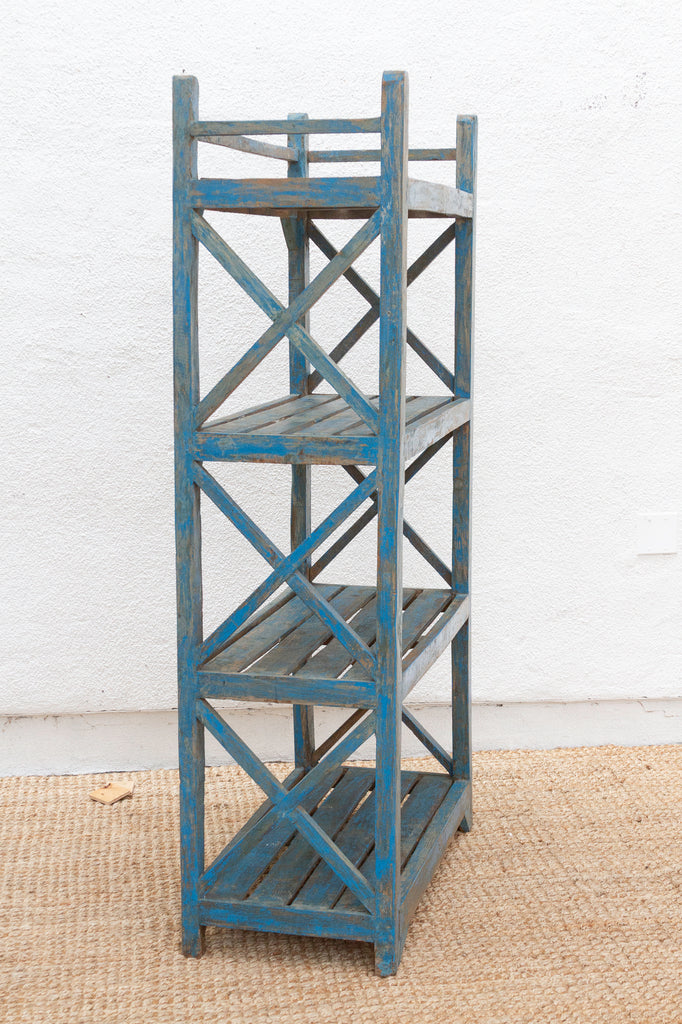 Coastal Cottage Painted Blue Open Bookcase