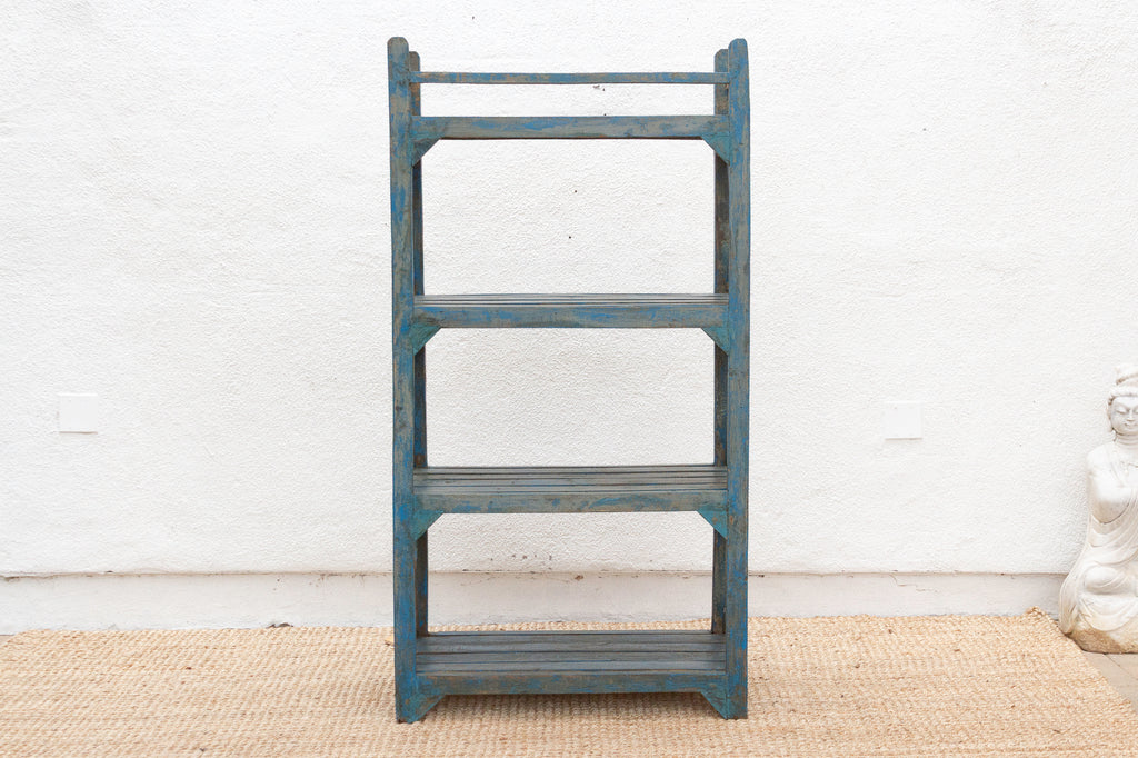 Coastal Cottage Painted Blue Open Bookcase