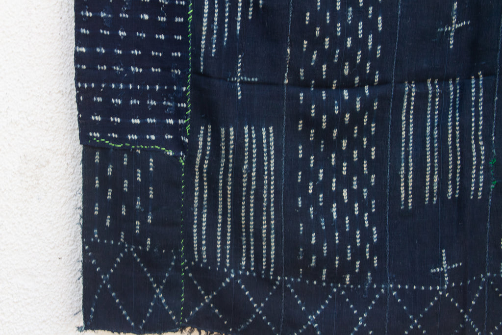Deep Blue Indigo Mud Cloth Throw