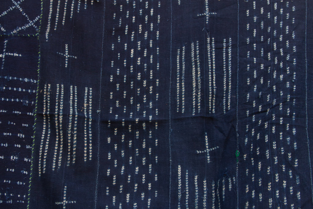 Deep Blue Indigo Mud Cloth Throw