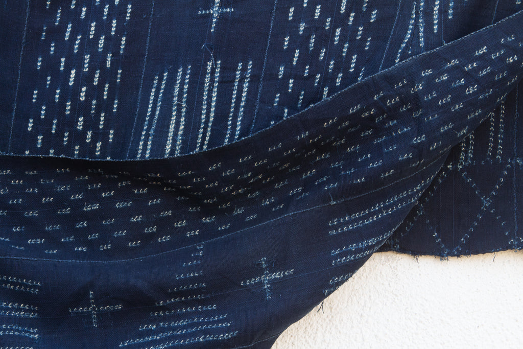 Deep Blue Indigo Mud Cloth Throw