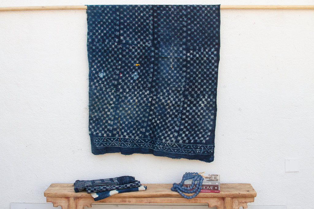 Constellations Indigo Mud Cloth Throw