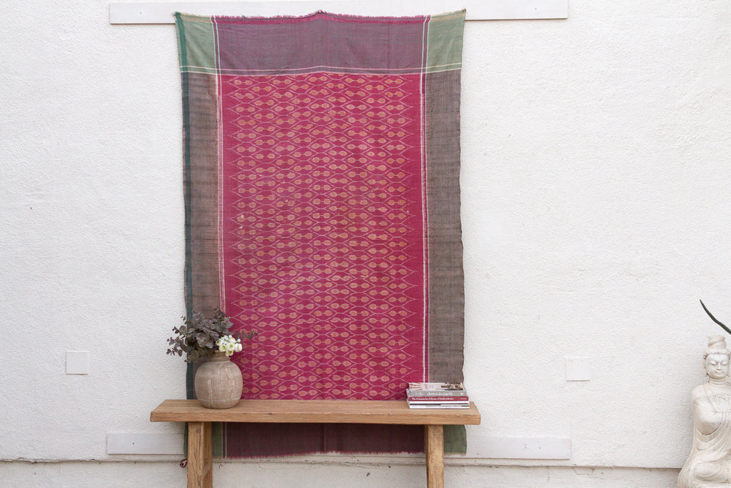 Antique Magenta Ikat Prestige Cloth