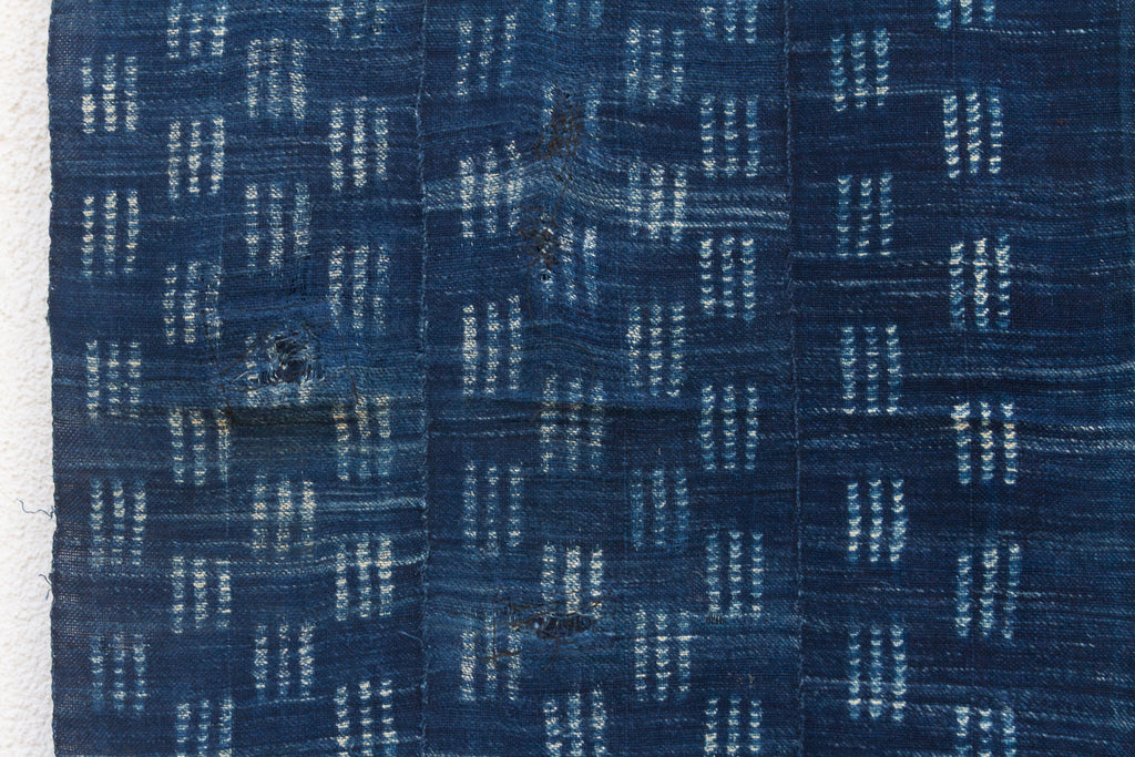 Ticking Pattern Indigo Mud Cloth Throw