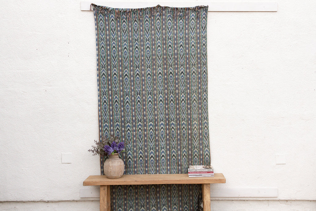 Monumental Cool Blue Ikat Textile