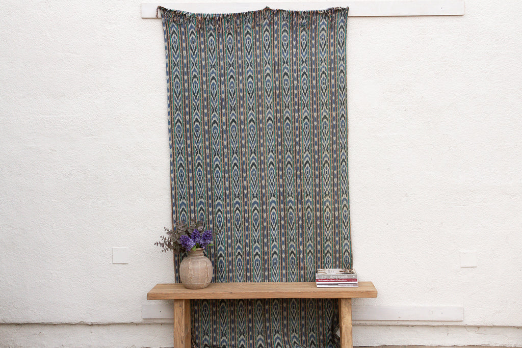 Monumental Cool Blue Ikat Textile