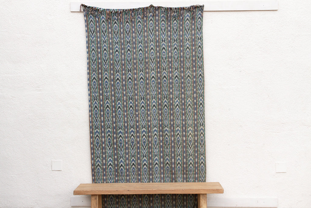 Monumental Cool Blue Ikat Textile