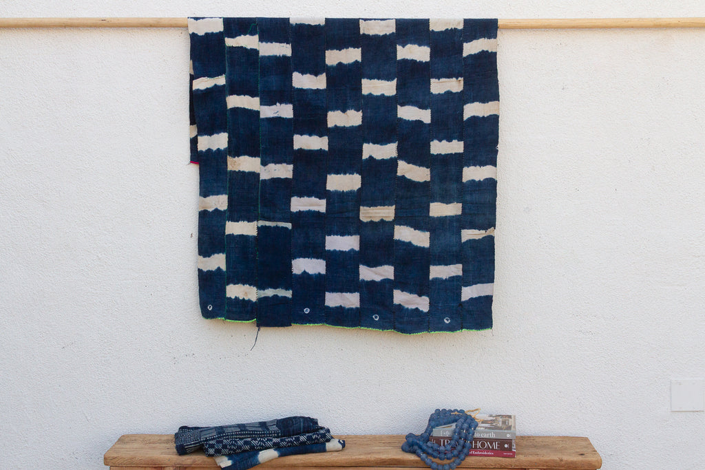 Bold Block Indigo Mud Cloth Throw
