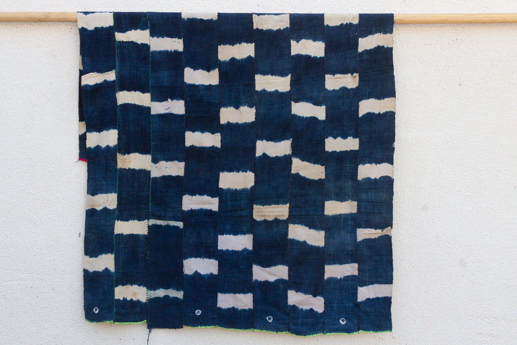 Bold Block Indigo Mud Cloth Throw