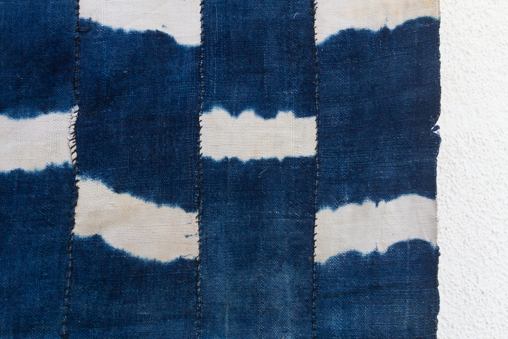 Bold Block Indigo Mud Cloth Throw