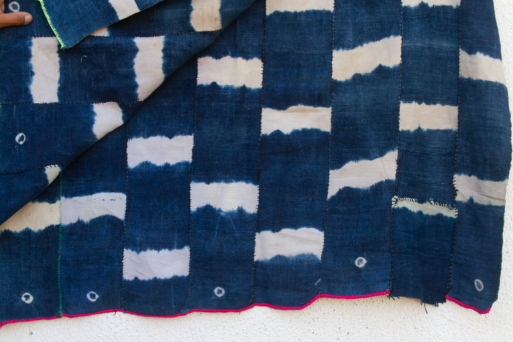 Bold Block Indigo Mud Cloth Throw