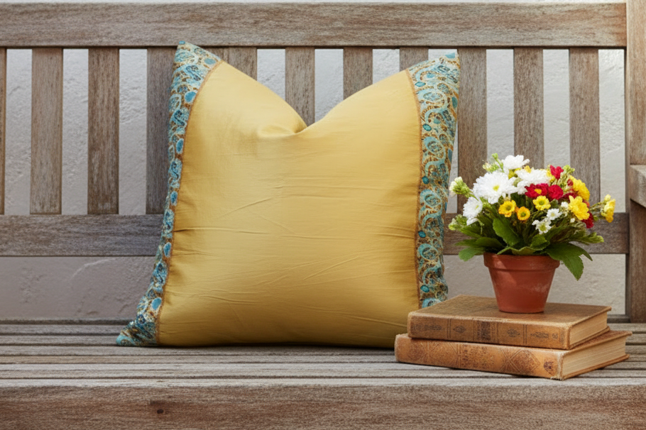 Amber Festive Silk Euro Pillow Cover