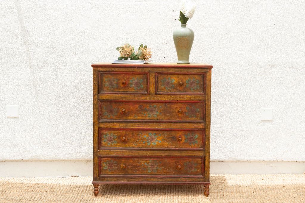 Marigold Bloom, Vintage Indian Chest of Drawers (Trade)