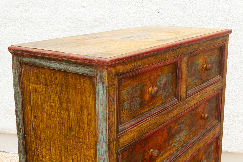 Marigold Bloom, Vintage Indian Chest of Drawers (Trade)