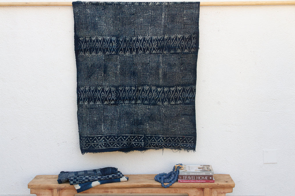 Stellar Indigo Mud Cloth Throw