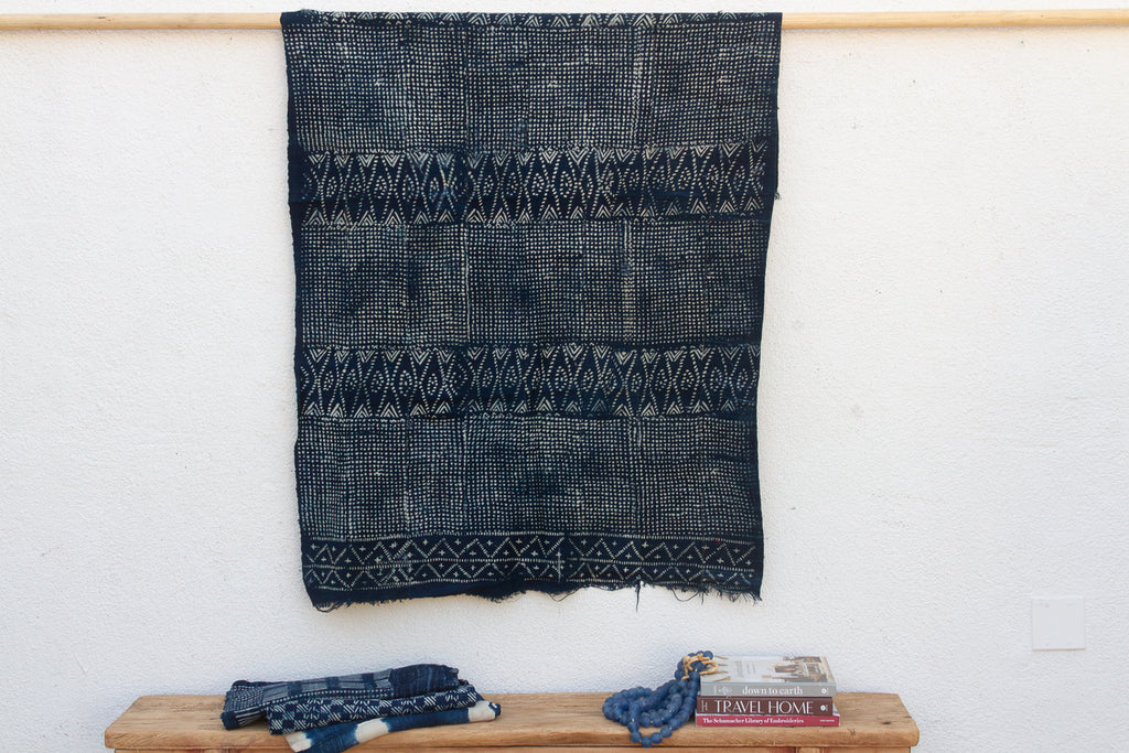 Stellar Indigo Mud Cloth Throw