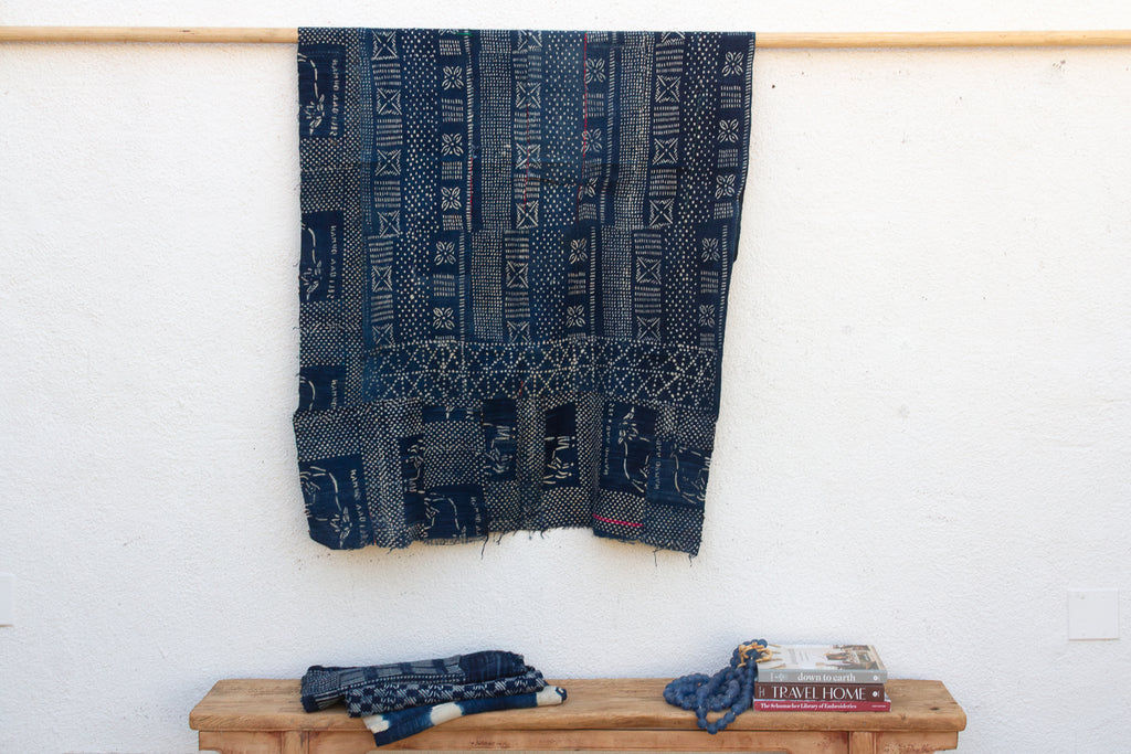 Village Griot Indigo Mud Cloth Throw (Trade)