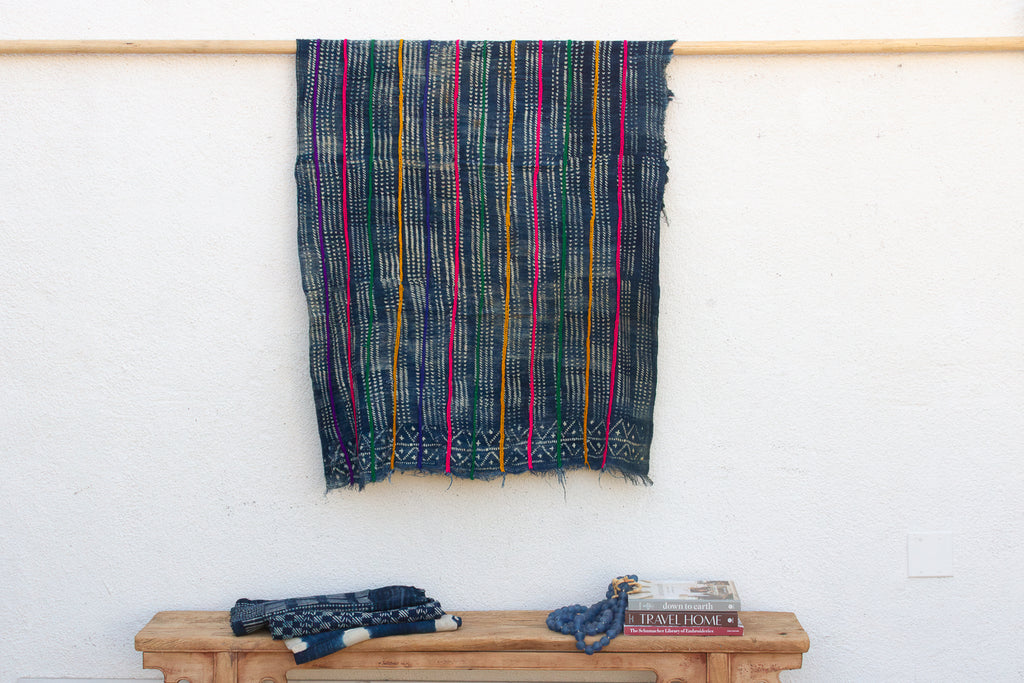 Tuareg Twilight Indigo Mud Cloth Throw