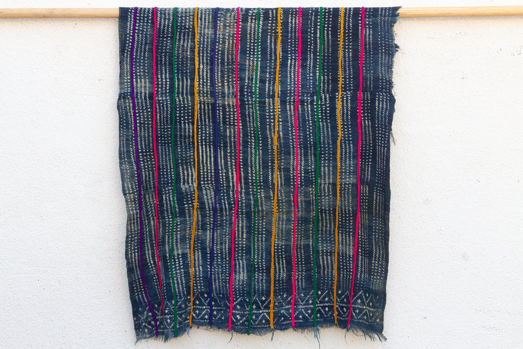 Tuareg Twilight Indigo Mud Cloth Throw