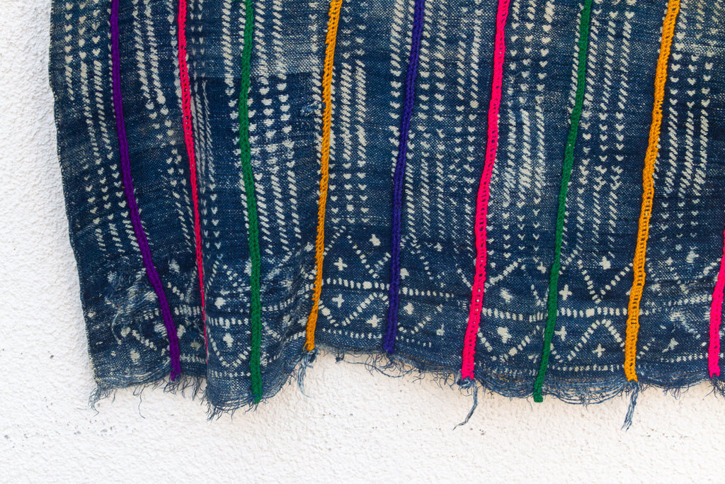 Tuareg Twilight Indigo Mud Cloth Throw