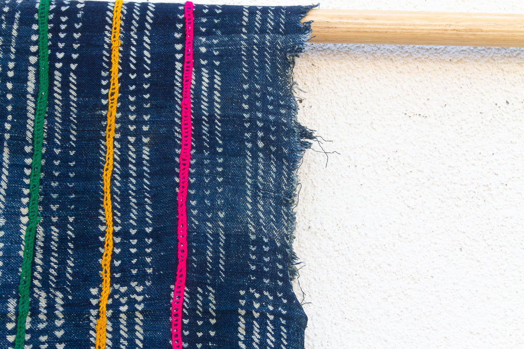 Tuareg Twilight Indigo Mud Cloth Throw
