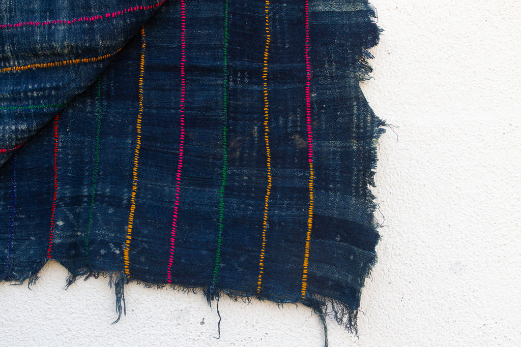 Tuareg Twilight Indigo Mud Cloth Throw