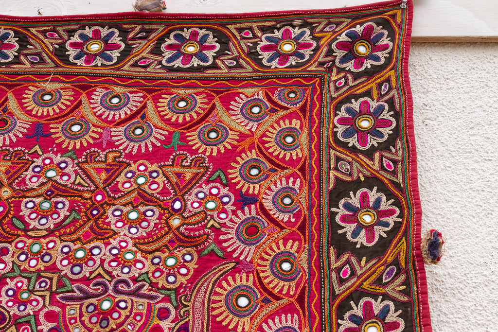 Authentic Antique Kutch Embroidered Textile (Trade)