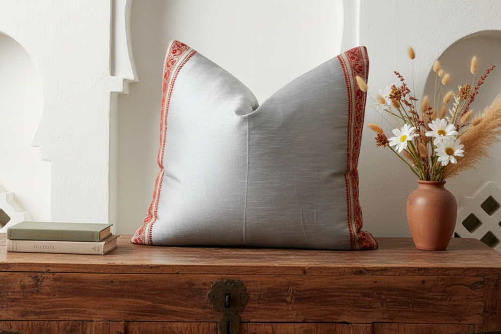 Modern Gray Festive Silk Euro Pillow Cover