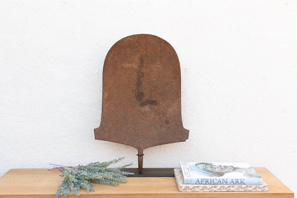 Antique African Iron Spade Currency on Custom Stand