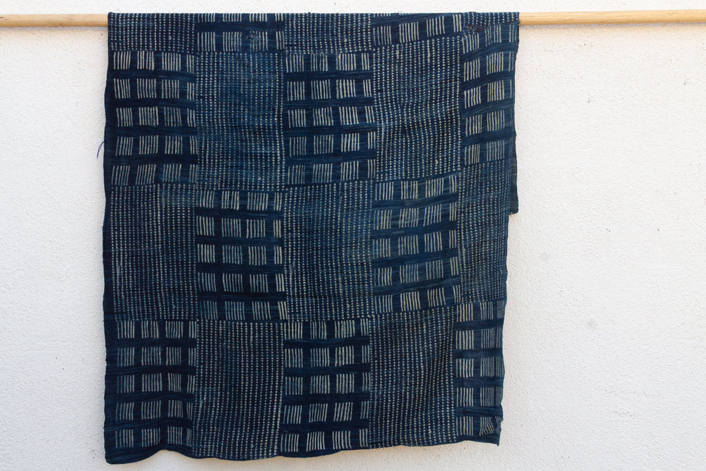 Grid & Block Indigo Mud Cloth Throw