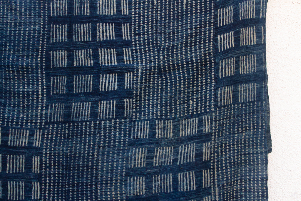 Grid & Block Indigo Mud Cloth Throw