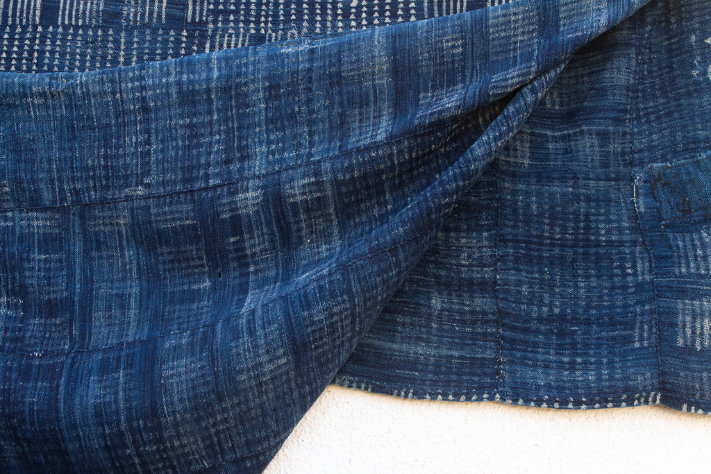 Grid & Block Indigo Mud Cloth Throw