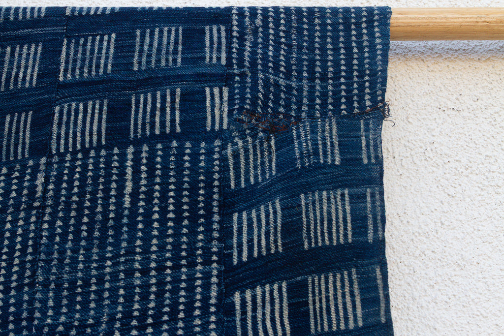 Grid & Block Indigo Mud Cloth Throw