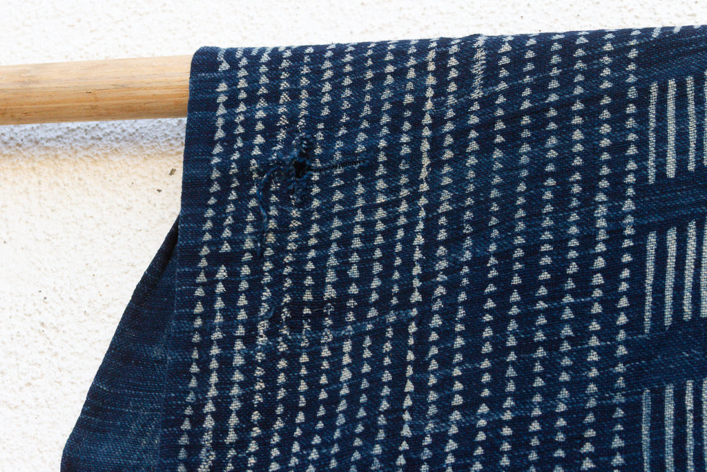 Grid & Block Indigo Mud Cloth Throw